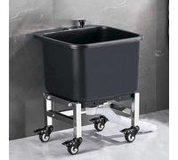 WIQUYBML Fregadero Comercial con cubeta Profunda, lavadero Multiusos con Ruedas para Garaje y Patio Trasero.