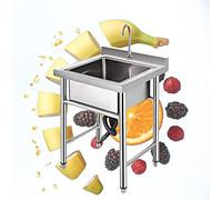 WIQUYBML Fregadero Comercial de Acero Inoxidable, Superficie fácil de Limpiar, estación de Fregadero de Cocina, utilitario para el hogar, lavandería, Garaje, Bar y Restaurante.