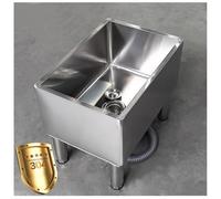 WIQUYBML Fregadero de Acero Inoxidable 304, Lavabo de Servicio con desagüe/colador, Fregadero de Suelo para cocinas comerciales, restaurantes y garajes (45x41x45cm)