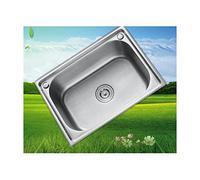 WIQUYBML Fregadero de Cocina de Acero Inoxidable Extra Grande, diseño de un Solo ángulo en R, fácil de Limpiar, a Prueba de Ruido, Duradero, Compatible con lavavajillas, 65 x 45 cm, platead