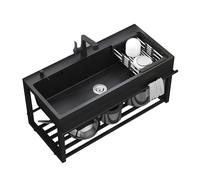 WIQUYBML Fregadero de Cocina Profesional con Grifo, Lavabo Industrial de Pared para baño, Exterior, jardín, Resistente, para Garaje, lavandería, Restaurante