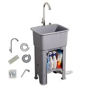 WIQUYBML Fregadero de plástico Multiusos con Tabla de Lavar y Grifo para tareas de Lavado de Ropa eficientes.