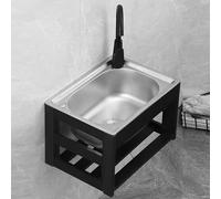 WIQUYBML Fregadero Mural Multiusos con Grifo de Agua fría y Caliente, de Acero Inoxidable para Uso en cocinas y restaurantes.