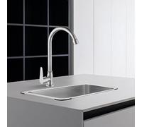 WIQUYBML Fregadero Rectangular Moderno de Acero Inoxidable, monocubo, empotrable, con Filtro y desagüe, Ideal para cocinas, restaurantes y Bares.