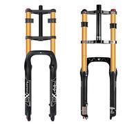 WIQUYBML Horquilla Ancha AuroraXQ de 20 Pulgadas, neumático de 4.0", Freno de Disco, Recorrido de 190 mm, suspensión neumática para Bicicleta de montaña, DH de 1-1/8", Ajuste de Rebote, QR,