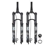 WIQUYBML Horquilla de Aire para Bicicleta de montaña de 26/27,5/29 Pulgadas, suspensión de 1-1/8 Pulgadas, Freno de Disco Recto/cónico, Recorrido Delantero de 120 mm, Eje de 9 x 100 mm QR.