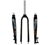 WIQUYBML Horquilla de Bicicleta rígida de aleación de Aluminio de 1-1/8" para Freno de Disco de 26/27.5/29", Tubo Recto sin Rosca de 28.6 mm, Horquilla Delantera de montaña superligeras (ne