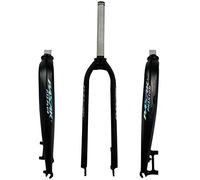 WIQUYBML Horquilla de Bicicleta rígida de aleación de Aluminio de 1-1/8" para Freno de Disco de 26/27.5/29", Tubo Recto sin Rosca de 28.6 mm, Horquilla Delantera de montaña superligeras (ne