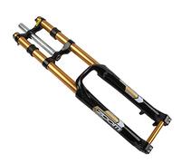 WIQUYBML Horquilla de suspensión de 26 Pulgadas, Horquilla Delantera MTB de Doble Hombro DH con Frenos de Disco para Bicicleta de montaña, Descenso Am, Eje cilíndrico (Color: Negro, Tamaño: