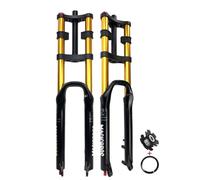 WIQUYBML Horquilla de suspensión para Bicicleta de montaña de Descenso de 26, 27,5 y 29 Pulgadas, Freno de Disco, DH Air, 1-1/8", Recta, Rebote Ajustable, Doble Hombro, Cierre rápido delant
