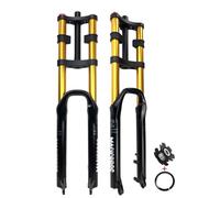WIQUYBML Horquilla de suspensión para Bicicleta de montaña de Descenso de 26, 27,5 y 29 Pulgadas, Freno de Disco, DH Air, 1-1/8", Recta, Rebote Ajustable, Doble Hombro, Cierre rápido delant