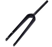 WIQUYBML Horquilla Delantera de Fibra de Carbono para Bicicleta de Carretera 700C QR 9X100mm Freno de Disco Rígida Tubo Recto sin Rosca de 1-1/8" Ultraligera (Color: Negro Brillante, Tamaño