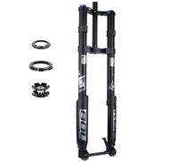 WIQUYBML Horquilla Delantera para Bicicleta de montaña de 26, 27,5 y 29 Pulgadas, Doble Hombro, suspensión neumática Invertida, Recorrido de 180 mm, Bloqueo Manual, Tubo Recto (Color: Negro