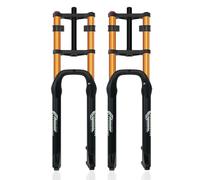 WIQUYBML Horquilla para Bicicleta de montaña Fat de 20/26 Pulgadas, neumático de 4.0", Recorrido de Nieve de 190 mm, 1-1/8", Doble Hombro Recto, Aire para Descenso, 9 * 135 mm, QR, Ajuste d