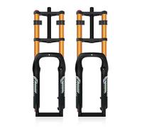 WIQUYBML Horquilla para Bicicleta de montaña Fat de 20/26 Pulgadas, neumático de 4.0", Recorrido de Nieve de 190 mm, 1-1/8", Doble Hombro Recto, Aire para Descenso, 9 * 135 mm, QR, Ajuste d