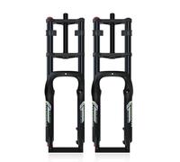 WIQUYBML Horquilla para Bicicleta de montaña Fat de 20/26 Pulgadas, neumático de 4.0", Recorrido de Nieve de 190 mm, 1-1/8", Doble Hombro Recto, Aire para Descenso, 9 * 135 mm, QR, Ajuste d