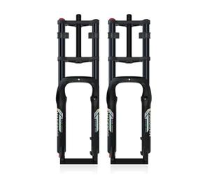 WIQUYBML Horquilla para Bicicleta de montaña Fat de 20/26 Pulgadas, neumático de 4.0", Recorrido de Nieve de 190 mm, 1-1/8", Doble Hombro Recto, Aire para Descenso, 9 * 135 mm, QR, Ajuste d