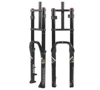 WIQUYBML Horquilla para Bicicleta de Nieve Fat Fork de 26 Pulgadas con suspensión neumática, aleación de magnesio y Aluminio, Doble Hombro, Tubo de dirección de 1-1/8", Recorrido de 140 mm,