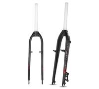 WIQUYBML Horquilla rígida para Bicicleta de montaña de 26" y 27,5", Tubo Recto sin Rosca de 1-1/8", aleación de Aluminio, Cierre rápido Delantero de 9x100 mm, Freno de Disco/V, 825 g.