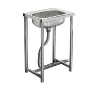 WIQUYBML Lavabo pequeño de Acero Inoxidable para Cocina y Aseo, para Uso doméstico, Resistente y Duradero, Sencillo, de un Solo Seno con Soporte, 42 x 37 x 45 cm (53 x 38 x 45 cm).