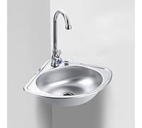 WIQUYBML Lavabo Triangular de Acero Inoxidable, esquinero de Pared para Lavar Verduras, Fregadero de Cocina, Lavabo de baño de un Solo Seno
