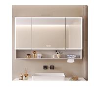 WIQUYBML Modern Bathroom Mirror Cabinet with Anti-Fog Mirror, 120cm White Vanity Storage, Stylish Wall-Mounted Medicine Chest for Bathrooms and Hallways, Space-Saving Design
