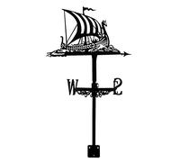 WIQUYBML Veleta con Forma de Barco Vikingo para techos, construcción metálica, dirección de navegación, Viento, jardín, cobertizos, Postes de Valla, pérgola.