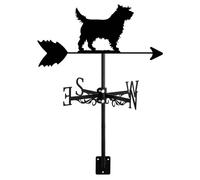 WIQUYBML Veleta con Silueta de Perro para Montaje en Techo, Ideal para jardín, Cerca, cobertizo, Patio o Escena de Granja al Aire Libre. Indicador de dirección del Viento, Cairn Terrier.