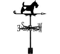 WIQUYBML Veleta de Hierro, Adorno de Metal con Forma de Perro, Veleta Retro con Escena de Granja, indicador de dirección para Patio y jardín - Schnauzer Miniatura