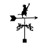 WIQUYBML Veleta de Hierro Fundido con Forma de Gato, indicador de dirección del Viento para Montaje en Techo, Herramienta de medición de Metal para jardín, decoración para Exteriores y Gran