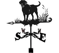 WIQUYBML Veleta de Labrador, Veleta con Silueta de Perro Sabueso, Herramienta de medición de Veleta con Revestimiento antioxidante - Negro || Talla única