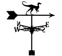 WIQUYBML Veleta de Metal con Forma de Dinosaurio para Techo, Color Negro, Resistente a la corrosión, con Pintura en Aerosol, indicador de dirección para jardín, Patio, Granja, Granero, gara