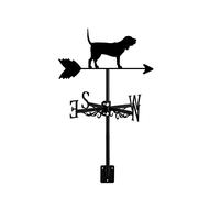 WIQUYBML Veleta metálica 3D con Forma de Perro, Veleta Negra con Aspecto de Hierro Forjado Que Indica la dirección del Viento, Accesorios de decoración para Montaje en Techo, jardín o Patio