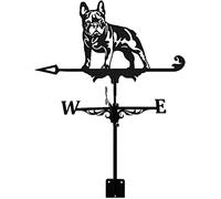 WIQUYBML Veleta metálica con Forma de Perro, de Acero Inoxidable, indicador de dirección Retro Duradero, estaca de jardín con Escena de Granja, Herramientas de medición del Clima (E)