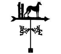 WIQUYBML Veleta metálica con Forma de Perro, indicador de dirección del Viento, Adorno de jardín con Escena de granja/a/35 * 50 cm