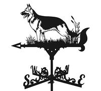 WIQUYBML Veletas de jardín, Veleta metálica para Techo, Veleta de Halloween, veletas para techos, Patio, cúpula/Perro pastor/62 * 32 cm