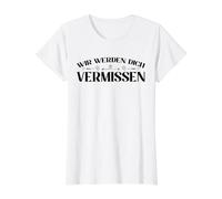 Wir Werden Dich Vermissen Despedida de Amigos con Firma Camiseta gráfica económica, Mujer, Blanco, S