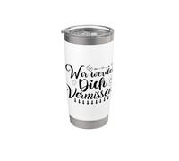 Wir Werden Dich Vermissen Despedida de amigos con firma Vaso térmico de acero inoxidable de doble pared