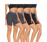 wirarpa Boxer Mujer Modal Bragas Pantalónes Cortos Boxers Anti Rozaduras Culotte Shorts con Entrepierna Pack de 4 Negro Gris Tamaño XL