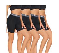 wirarpa Boxer Mujer Modal Bragas Pantalónes Cortos Boxers Anti Rozaduras Culotte Shorts con Entrepierna Pack de 4 Negro Tamaño M