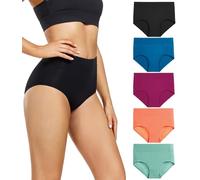 wirarpa Bragas Mujer Algodón de Cintura Alta 5 Pack Multicolor Talla S