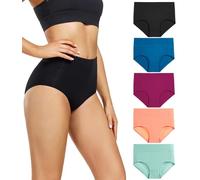 wirarpa Bragas Mujer Algodón de Cintura Alta 5 Pack Multicolor Talla XL