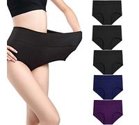 wirarpa Bragas Mujer Algodón de Cintura Alta Ropa Interior Pack de 5 Talla 48 50
