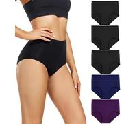 wirarpa Bragas Mujer Algodón de Cintura Alta Ropa Interior Pack de 5 Talla S
