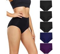 wirarpa Bragas Mujer Algodón de Cintura Alta Ropa Interior Pack de 5 Talla XS