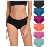 wirarpa Bragas Mujer Algodón Elástico Braguitas Cintura Media Ropa Interior Suaves y Cómodas Pack de 6 Multicolor Talla S