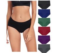 wirarpa Bragas Mujer Algodón Elástico Braguitas Cintura Media Ropa Interior Suaves y Cómodas Pack de 6 Multicolor Talla XS