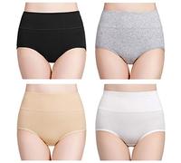 wirarpa Bragas Mujer Algodón Talle Alto 4 Pack Multicolor Talla XL