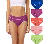 wirarpa Bragas Mujer Cintura Midi Algodón Braguitas Multicolore 5 Pack Talla M