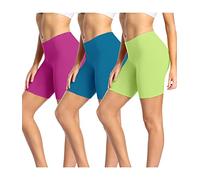 wirarpa Bragas Mujer Leggings Cortos Boxer Algodon Shorts Pantalones Deportivas para Running Yoga y Ejercicio Multicolor Pack de 3,Talla XL